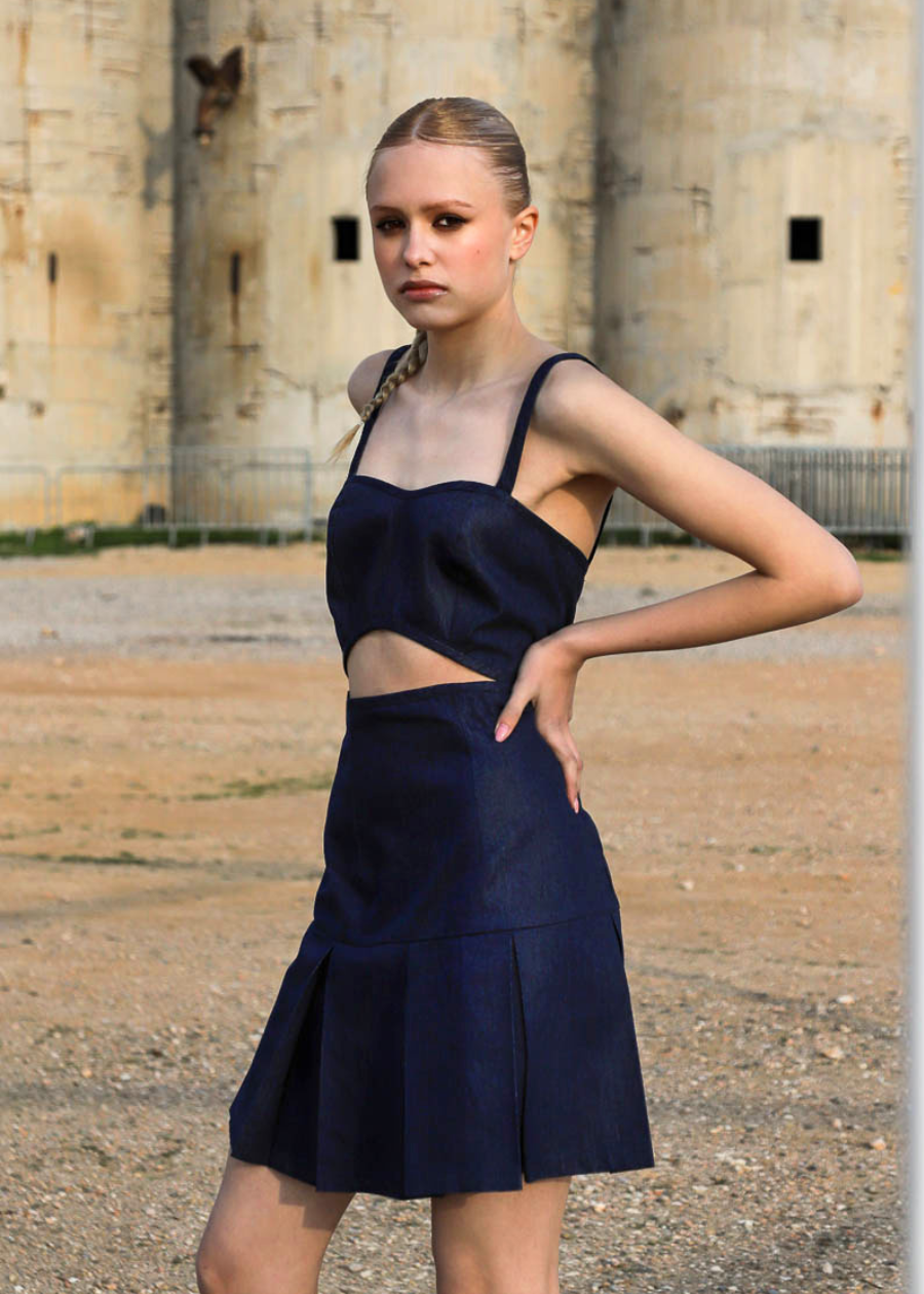 2(1) Mini Denim Tennis Dress - Image 1