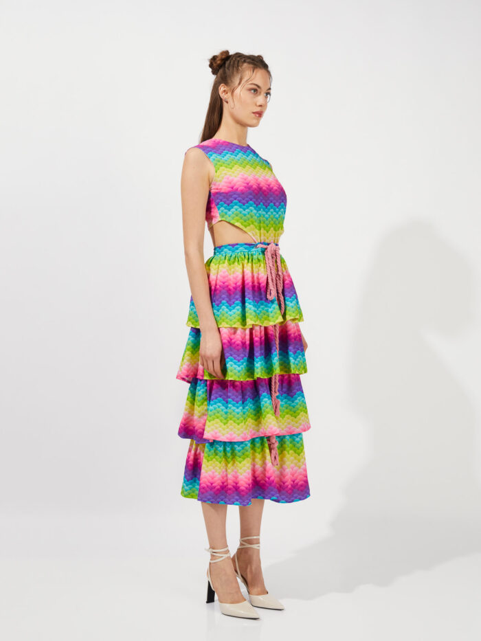 Ruffled Maxi Dress - Rainbow Magic - Image 2