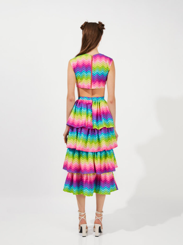 Ruffled Maxi Dress - Rainbow Magic - Image 3