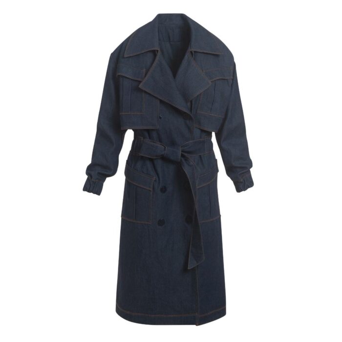 Denim Trench Coat - Image 1