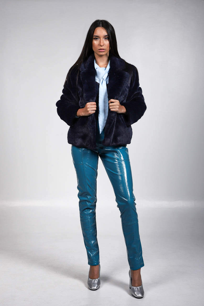 A00249 TIE SHIRT_A00257 FUR BLUE_A00264 LEGGING PETROL_FRONT-2 FUR BLUE - ΓΟΥΝΙΝΟ ΣΑΚΑΚΙ - Image 2