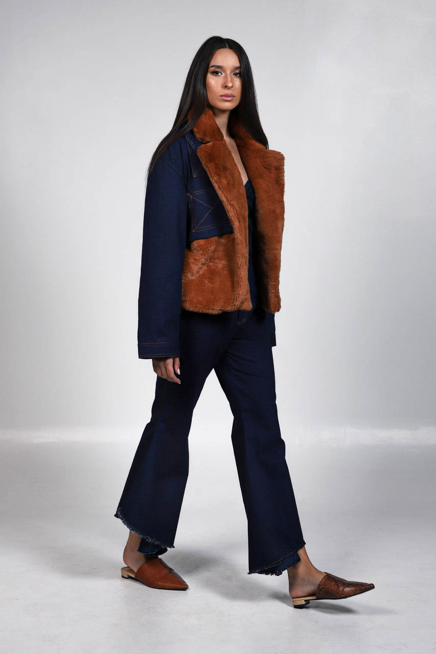 A00266 BELL BOTTOMS_A00256 FUR CAMEL_SS0003 GRANDIER BOUSTIER_A00255 DENIM CROP JACKET_SIDE-2 DENIM CROP JACKET - Image 9