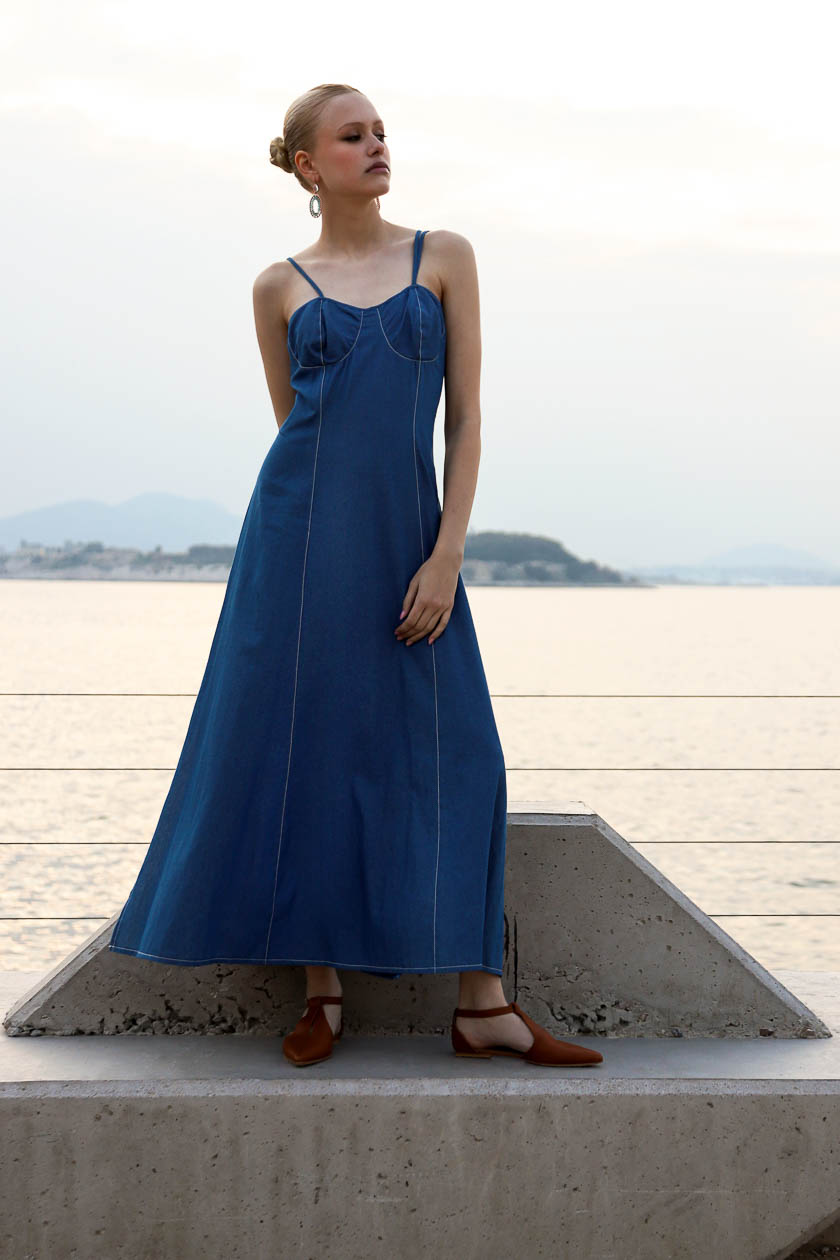 A00292_2 Maxi Bustier Strap Dress - Image 3