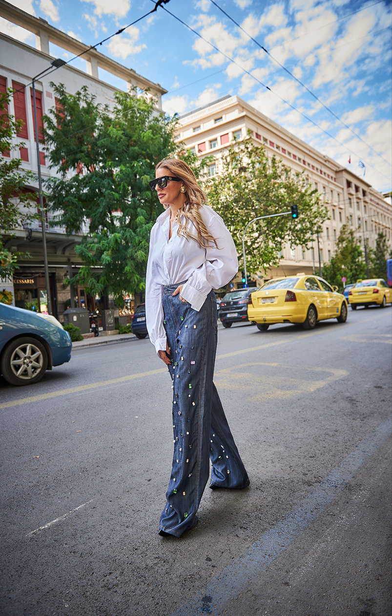 A00309 1_1260 Denim Παντελόνι Με Διακοσμητικές Πέτρες - Image 4