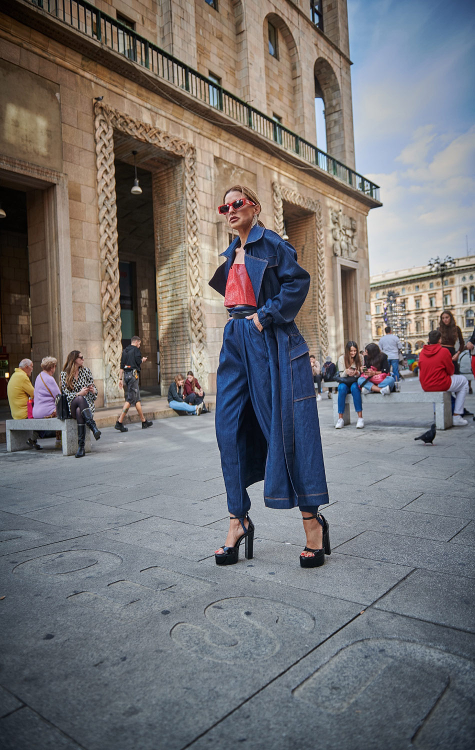 IMG_5510 Denim Trench Coat - Image 4