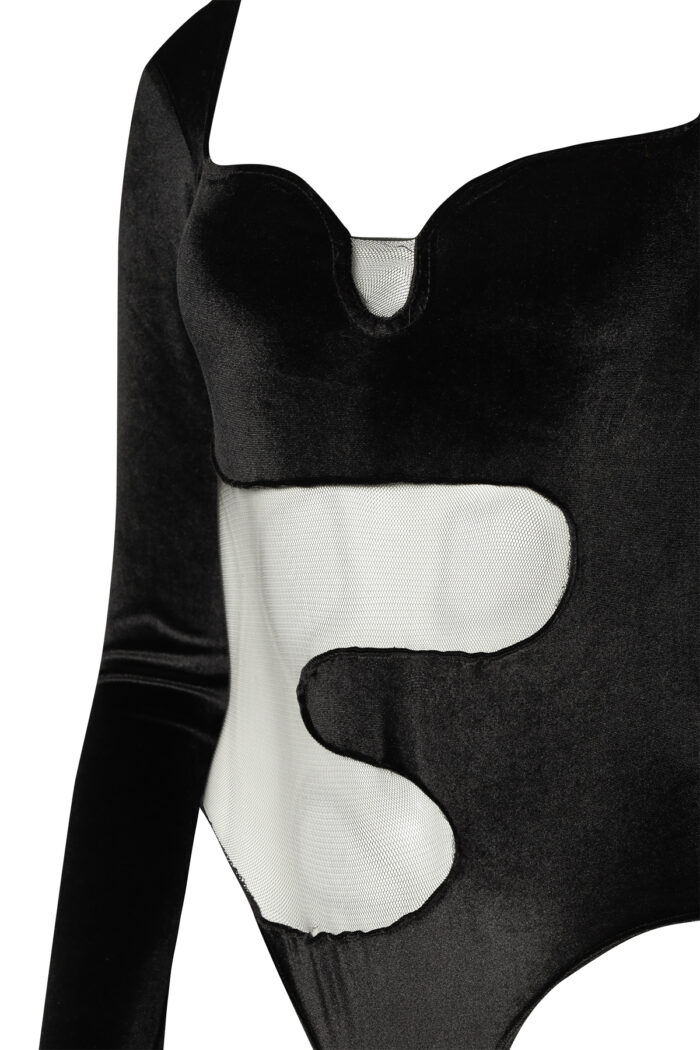 Velvet Sheer Bodysuit - Image 2