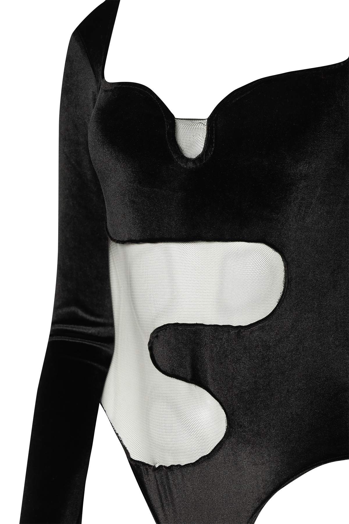 simpla (6) Velvet Sheer Bodysuit - Image 2