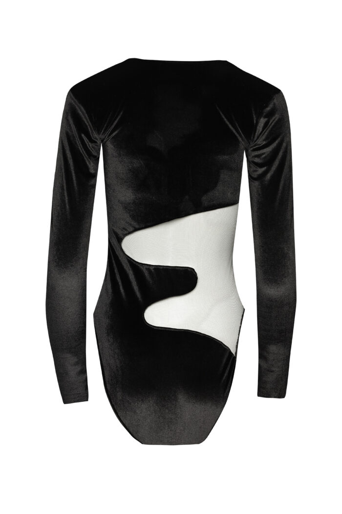 Velvet Sheer Bodysuit - Image 3