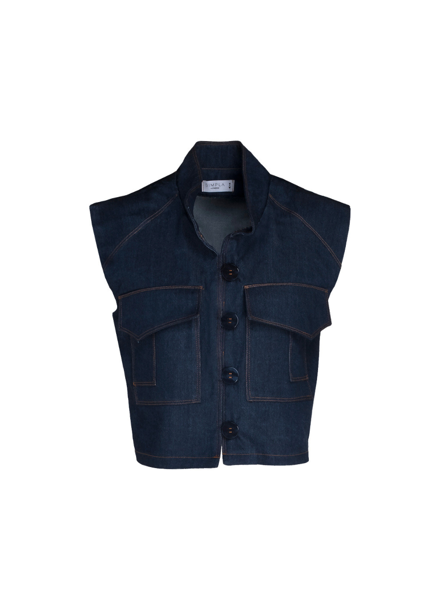 vest_front Denim Vest - Image 1